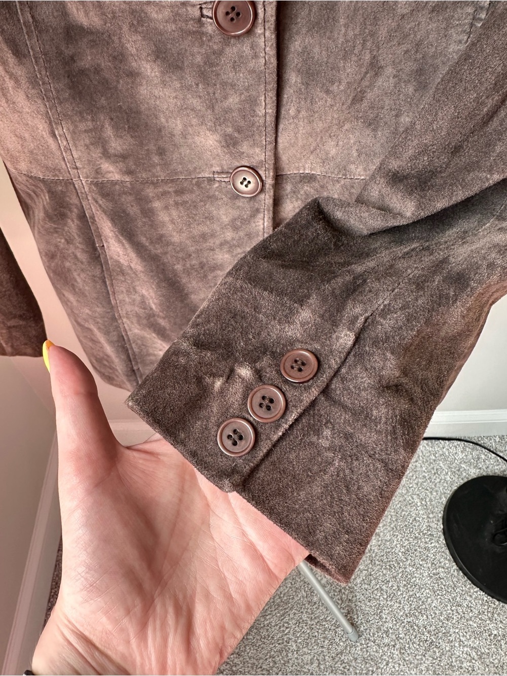 Vintage Uniform John Paul Richard Chocolate Brown Suede Leather Jacket Blazer 8 - Picture 5 of 7